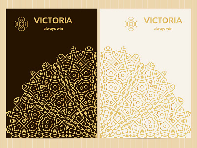 Cover in golden colors with mandala