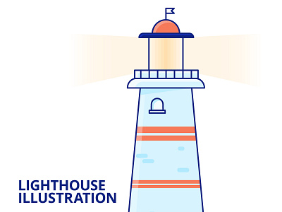 Lighthouse Illustration 2d clean design download flat flat design free icon illustration illustrator minimal svg tutorial ui ux vector web webpage website
