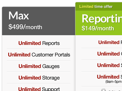 Pricing Table