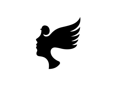 lady bird bird ff logo mask minimal silhouette woman