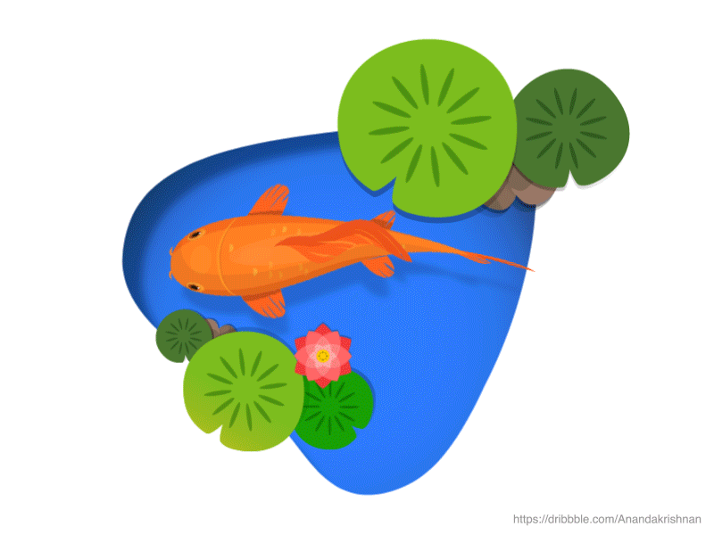 It's fun time :) animation drawing fish animation gif pond waterlilly