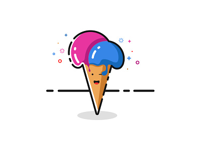 Cone Ice Icon character cone ice icon illustration ui vector web