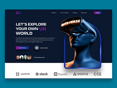 METAVERSE Hero Section adobe xd app figma graphic design header hero hero section home page landing page metavr tech ui design ui ux design vertual game veta virtual virtual world vr vr world web design