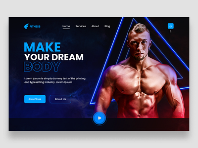 Fitness/Gym Landing Page Design adobe xd app branding design e commerce landing page examples figma fintess hero section fitnessgym landing page design graphic design gym gym landing header section hero section landing page mans gym hero section modern header ui ui ux design web design website