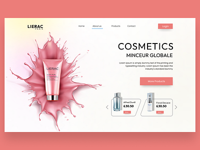Cosmetics Brand Website Header/ Hero section