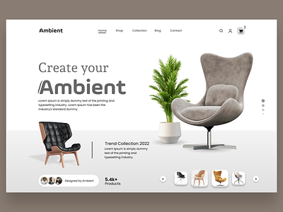 Website Furniture Shop Landing Page Header adobe xd app branding design e commerce business e commerce landing page examples figma furniture shop header furniture shop hero section graphic design hero section illustration interior landing page modern furniture header ui ui ux design vector web design website