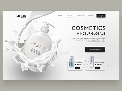 Website Cosmetics or beauty product Landing Page Header