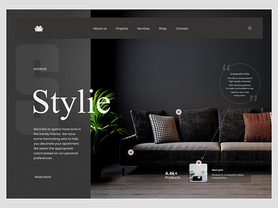 Website Furniture Shop/ interior Design Landing Page Header