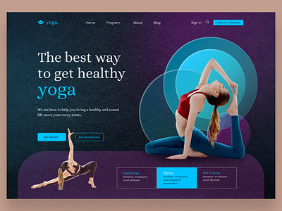 Website Healthy yoga/ fitness Landing Page Header