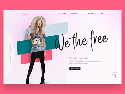 Website Fashion Styling e-Commerce Shop Landing Page Header