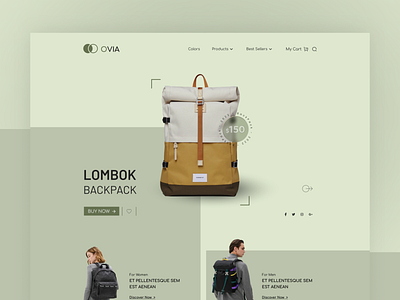 Bag Shop Website - Web Header branding graphic design hero section ui