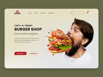 Burger Landing Page ecommerce ui