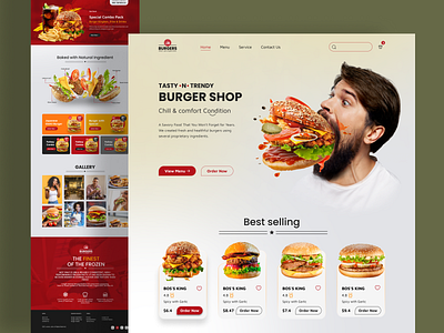 Burger Landing Page ecommerce ui