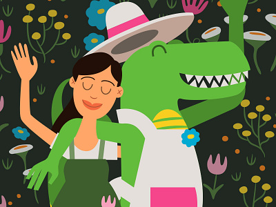 Sally & Howie alligator apron crocodile dinosaur florists flowers sun hat
