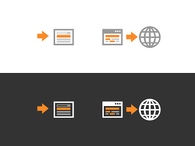 Dark and Light SEV icons 2 arrow browser icon globe godaddy green icons orange progress web web app