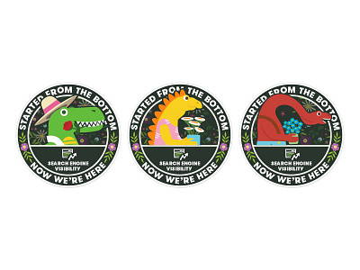 Search Engine Visibility Stickers dinosaurs florist flowers seo
