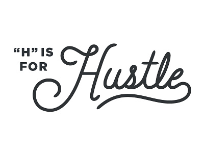 "H" is for hustle script hand lettering letter sfxo typography vector