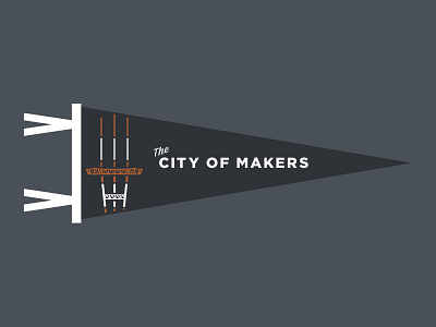 "The City of Makers" Pennant baseball pennant san francisco script sf sutro tower