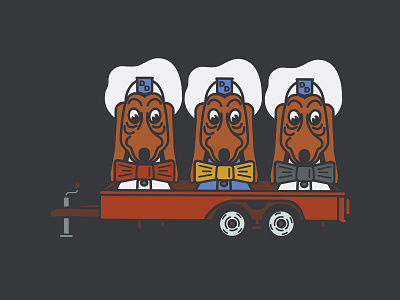 Doggie Diner Trio dachshund mascot tie trailer