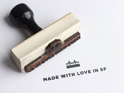 "Made with love in SF" Stamp bridge san francisco stamp