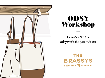 Vote Odsy Workshop for a Brassy! apron cloth leather square workshop