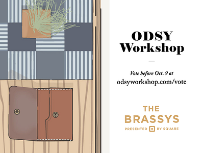 Vote Odsy Workshop for a Brassy! - 2 leather square succulent wallet workshop