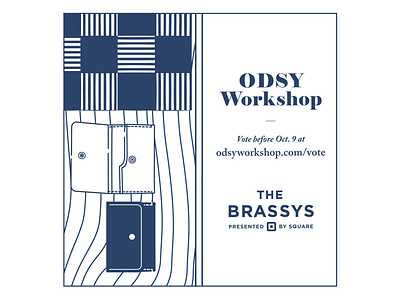 Vote Odsy Workshop for a Brassy! -2, Blue Version leather pattern square wallet wood grain workshop