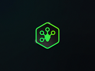 Technological Frog Paw badge branding design flat icon illustration illustrator logo ui vector