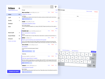 Mail In app chat communication design email inbox mail tablet ui ux