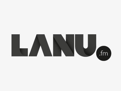 Lanu.fm Logo black logo music sans type typography white