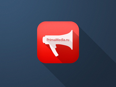 PrimaMedia.ru clean flat icon ios logo minimalist primamedia red shadow simple