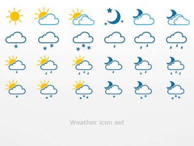 Weather Icon set icon night shine weather