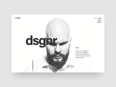 My portfolio - Main screen beard designer dsgnr grid layout minimal portfolio typo ui web white