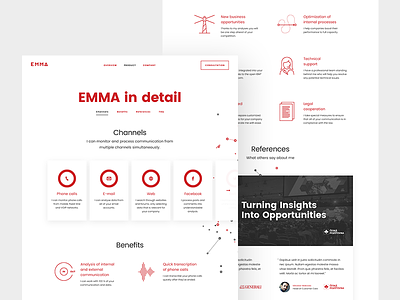 EMMA - product page analytic beard brand design emma identity microsite product red two web white