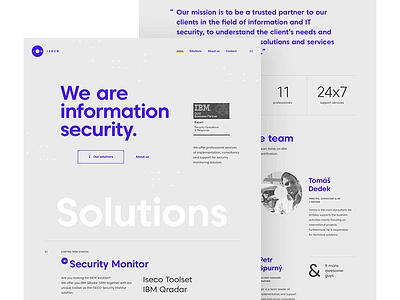 ISECO - microsite data digital ibm information iseco microsite onepage product qradar security typography watson