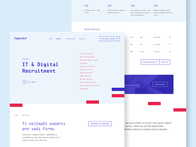Capacita - Product page blue capacita design grid product page red typography ui web website