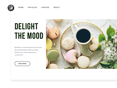 Cafe: Delight the mood layout design magazine design ui template ui ux design uidesign website design