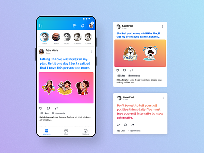 Post Sticker To Timeline chat app daily ui expressions hike messanger indian app interaction design messenger sticker sticker design timeline post uidesign uiux
