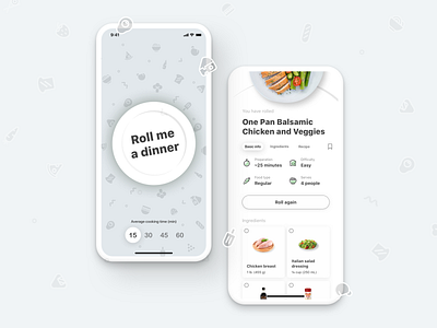 DinnerRoller - An idea cooked for you - Main screens