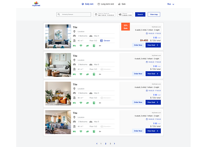 "My Street" - Daily rent page Design apartment card rent page ui