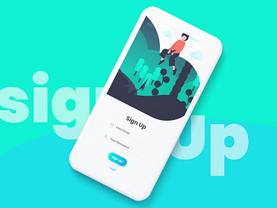 Register App design flat minimal ui ux web website