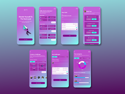 Elevate-Goaltrack App design f figma goaltrackapp logo minimalistic design mobile app ui uiux