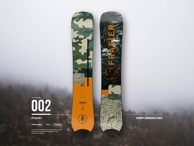 No. 002 - Frasier design mockup photoshop pine tree snowboards