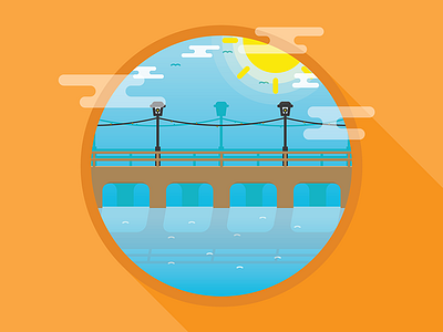 Boardwalk badge boardwalk flat icon kenzie cameron summer sun water