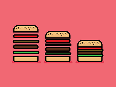 Burgers burgers flat food graphic design hamburger icon illustration kenzie cameron vector