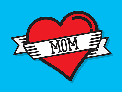 Happy Mother's Day! flat heart icon kenzie cameron logo minimal mom mothers day