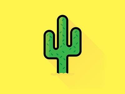 Cactus cactus desert flat icon illustration kenzie cameron logo vector