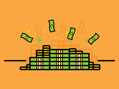 Money cash cute flat fun green illustration illustrator kenzie cameron lines money simple vector
