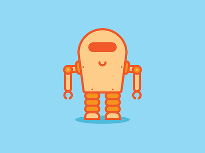 Orange Robot bot character cute flat future minimal orange robot