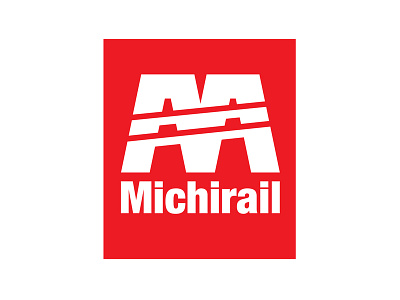 Michirail branding concept design flat icon logo michigan trains vector